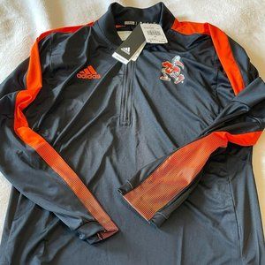 NWT Adidas Miami Hurricanes On-Field 1/4 Zip Pullover Size S